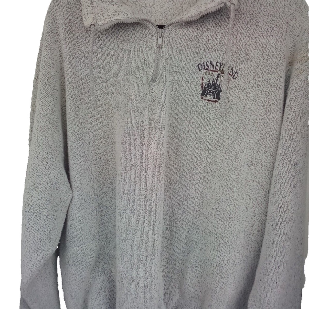 Disneyland Original Disneyland 1955 Mens XL Fleece 1/4 Zip Sweater 100% Cotton